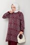 Silvery Triangle Patterned Knitwear Trousers Tunic Set - 2