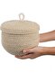 Rope Wicker Basket 17X21 cm for Kitchen, Bathroom and Home – Storage Basket Honeypot with Lid
