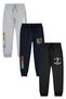 3-Piece Boy's Jogger Tracksuit Bottoms with Printed Detail and Elastic Waist