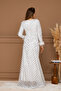 Sequin Sequined Tesettür Long Evening Dress - White - 8