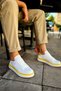 Mn979 - Santoni Gbt Sports Men's Shoes White/Yellow - 3