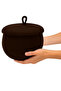 Rope Wicker Basket 17X21 cm for Kitchen, Bathroom and Home – Storage Basket Honeypot with Lid - 4