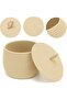 Rope Wicker Basket 17X21 cm for Kitchen, Bathroom and Home – Storage Basket Honeypot with Lid - 6