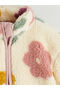 Peak New Season High Collar Floral Baby Girl Plush Cardigan - 4