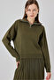 Women's Sweater Skirt Double Set 15938 - Khaki
