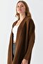 Basic Midi Length Oversize Soft Textured Knitwear Cardigan Aw25Hi0012 - 8