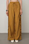 Women's Stripe Rose and Stone Detailed Solid Color Elastic Waist Wide Leg Trousers