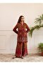 Rust & Maroon Ethnic Print Kurta Set