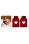 2 Pcs Hot Water Bag with Plush Heart, Red Thermal Bag 27X17X2Cm 1 Liter - 3
