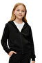 2-Piece Solid Printless Zippered Hoodie Tracksuit Set with Kangaroo Pockets for Girls - 5