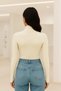 Soft Textured Cotton Woven Long Sleeve Stand Collar Finger-Looped Body Modal T-Shirt - 2
