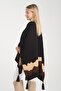 Wave Patterned Tasseled Knitwear Poncho - Oversized Women's Poncho with Fisherman Stitching, Stylish Shawl Poncho for Outerwear - 4