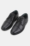 Men's Black Khaki Natural Leather Orthopedic Classic Lace-Up Shoes - 2
