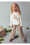 Beige Girl's Printed T-Shirt 4009 - 2