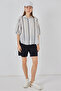 Women's Striped Short Sleeve Shirt 20345 - Stone - 2