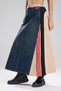 Women's Stripe Detailed Denim Garnished Design Long Skirt - 2