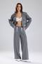 Women's Brooch Detailed Dirty Stitching Design Trousers - 4
