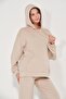 Maternity Side Zipper Hooded Wide Leg Modal Tracksuit Set Beige - 5