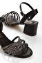 Black Women's Stone-Embellished Evening Shoes - 4