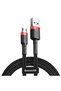 Cablu de date Micro-USB Baseus, 2.4A, 1m, Negru/Roșu