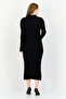 Women Textured Midi Dress, Black - 4