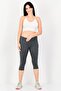 Women Tight Fit Running Capri Leggings, Grey - 4