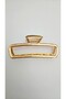 Gold Color Metal Rectangular Hair Clip 10 cm Large Size - Stylish and Durable - 2
