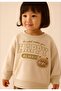 Girl's Plush Teddy Bear Appliqued Sweatshirt Loose Fit Polka Dot Sweatpants Set - 2