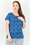 Women 2 Pcs Crew Neck Graphic Print Short Sleeve Sleepwear Set, Multicolor