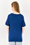 Women Graphic Print Short Sleeve Pyjama Top, Navy Blue - 3