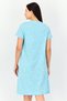 Women Star Print Sleepwear Dress, Turquoise - 4