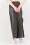 Women Washed Denim Midi Skirt, Grey - 4