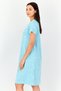 Women Star Print Sleepwear Dress, Turquoise - 3
