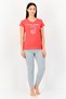Emoji By Rosaline Women V-Neck Graphic Print Short Sleeve Top Sleepwear, Red - 3
