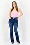 Women Bootcut Fit Washed Stretchable Short Jeans, Blue - 4