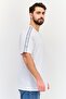 Men Crew Neck Short Sleeves Embroidered Logo T-Shirt, White - 2
