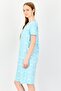 Women Short Sleeve Allover Print Sleeping Dress, Multicolor - 4