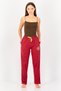 Friends x Women Brand Logo Drawstring Sleepwear Pyjamas, Red - 3