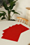 4-Piece Pera Red Duck Linen Washable, Stain-Resistant Supla American Service Set with Piping Detail - 5