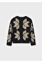 Black Girl's Patterned Cardigan 7318 - 3