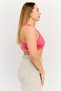 Women Brand Logo Non Padded Sports Bra, Dark Pink - 4