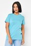 Women Crew Neck Short Sleeve Brand Logo Top, Powder Blue