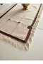Buldan Cendere Cloth Lace Authentic Coffee Beaded Handcrafted Antique Fringed 50X135 cm Runner - 2