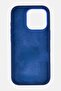 iPhone 16 Pro Silicone With Leather Grip Phone Case, Navy - 3