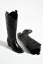 Texas Soft Long Cowboy Boots Black - 6
