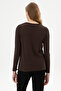 Women's Dark Brown Basic Knitwear Cardigan 50307737-Vr084 - 5