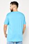 Men Crew Neck Short Sleeve Brand Logo T-Shirt, Light Blue - 4