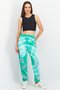 Women Tie Dye Drawstring Jogger Pant, Green - 3