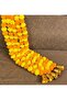 Pack of 5 Shreej Artificial Marigold Fluffy Flowers and Golden Hanging Bells Garlands /Wall hangi - 5