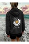 Let It Be Oversize Unisex Women/Men Hoodie Sweatshirt with Daisy Print
